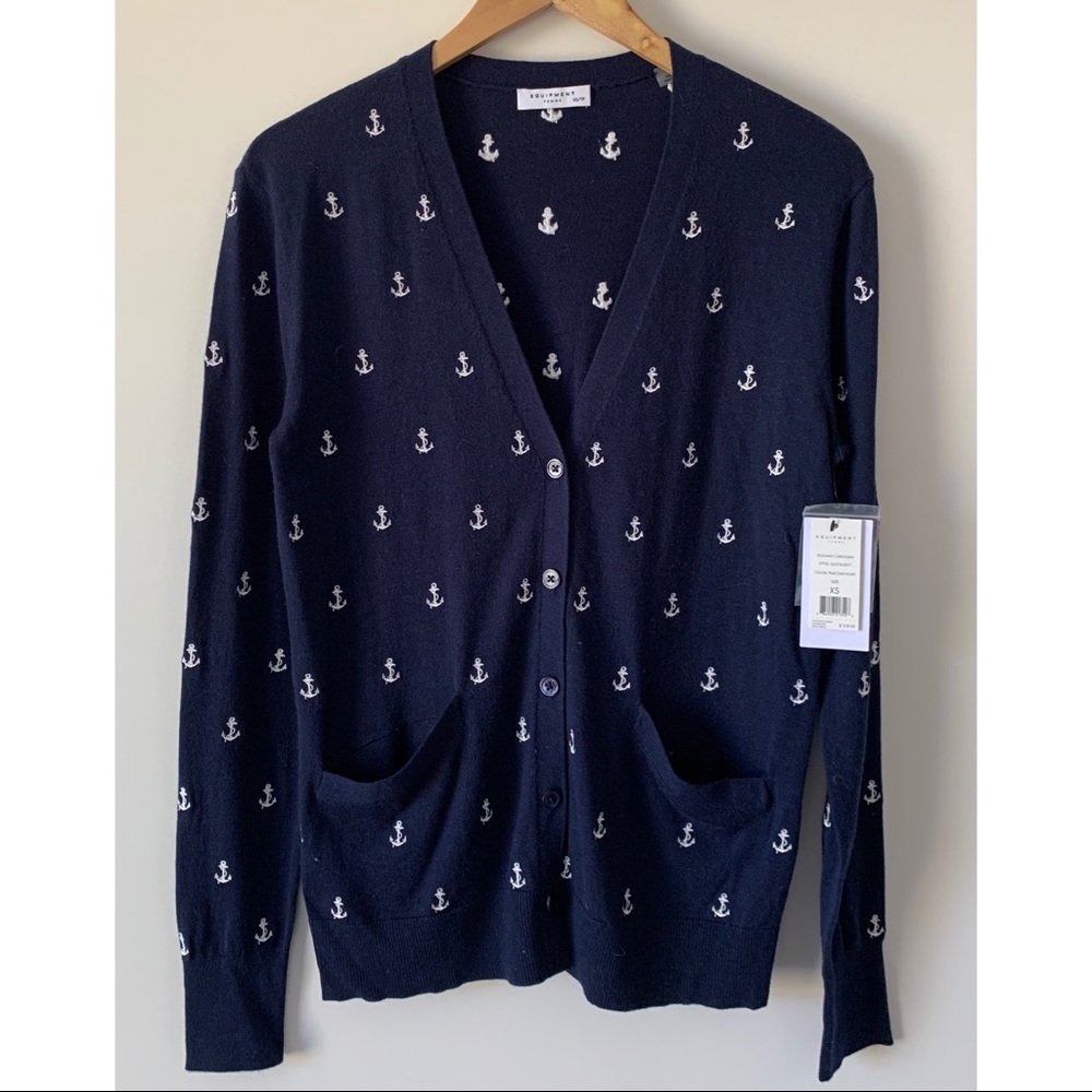 NWT Equipment Wool Navy Cardigan